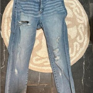 Distressed Blue Jeans